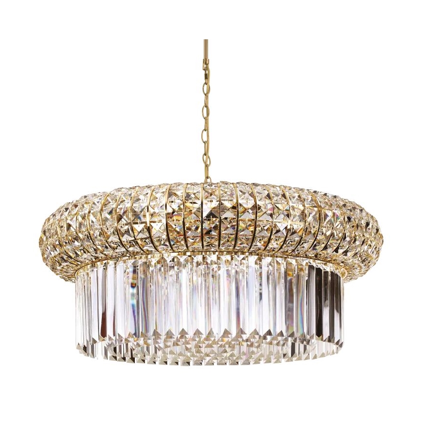 Ideal Lux - Κρυστάλλινο κρεμαστό φωτιστικό οροφής  NABUCCO 16xE14/40W/230V διάμετρος 70 cm χρυσό