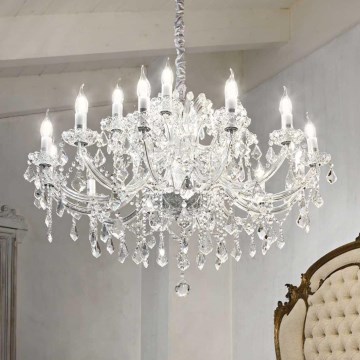 Ideal Lux - Κρυστάλλινο κρεμαστό φωτιστικό οροφής  NAPOLEON 18xE14/40W/230V διάμετρος 96 cm γυαλιστερό χρώμιο