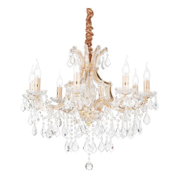 Ideal Lux - Κρυστάλλινο κρεμαστό φωτιστικό οροφής  NAPOLEON 8xE14/40W/230V διάμετρος 67 cm χρυσό