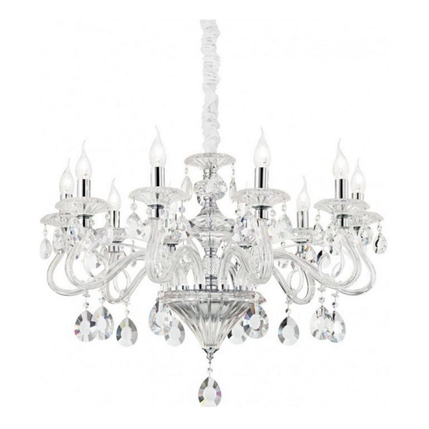 Ideal Lux - Κρυστάλλινο κρεμαστό φωτιστικό οροφής  NEGRESCO 8xE14/28W/230V διάμετρος 73,5 cm διαφανές