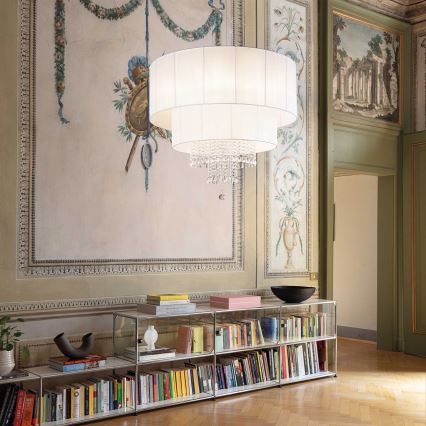 Ideal Lux - Κρυστάλλινο κρεμαστό φωτιστικό οροφής OPERA 10xE27/60W/230V διάμετρος 90 cm λευκό