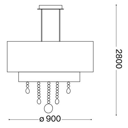 Ideal Lux - Κρυστάλλινο κρεμαστό φωτιστικό οροφής OPERA 10xE27/60W/230V διάμετρος 90 cm λευκό