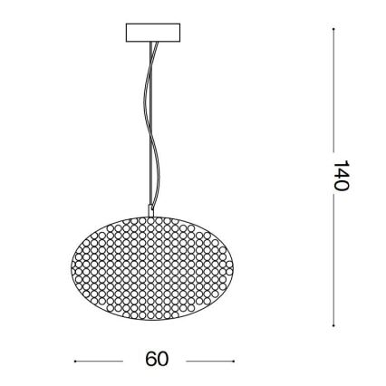 Ideal Lux - Κρυστάλλινο κρεμαστό φωτιστικό οροφής ORION 12xE14/40W/230V διάμετρος 60 cm ασημί