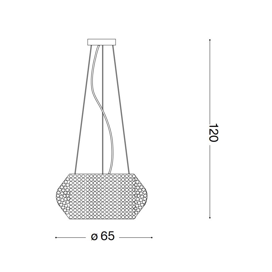 Ideal Lux - Κρυστάλλινο κρεμαστό φωτιστικό οροφής PASHA 14xE14/40W/230V διάμετρος 65 cm γυαλιστερό χρώμιο