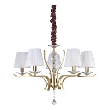 Ideal Lux - Κρυστάλλινο κρεμαστό φωτιστικό οροφής  PEGASO 5xE14/28W/230V διάμετρος 72 cm χρυσό
