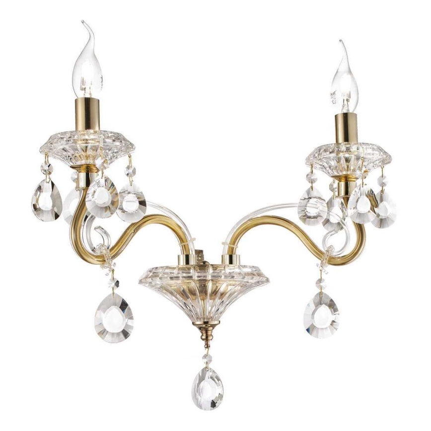 Ideal Lux - Κρυστάλλινο τοίχου φωτιστικό NEGRESCO 2xE14/28W/230V χρυσό