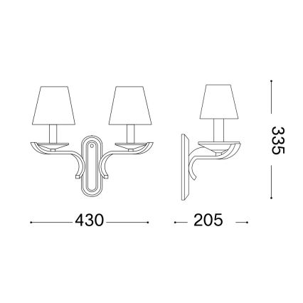 Ideal Lux - Κρυστάλλινο τοίχου φωτιστικό PEGASO 2xE14/28W/230V χρυσό
