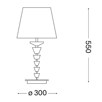 Ideal Lux - Κρυστάλλινο επιτραπέζιο φωτιστικό PEGASO 1xE27/60W/230V γυαλισμένο χρώμιο