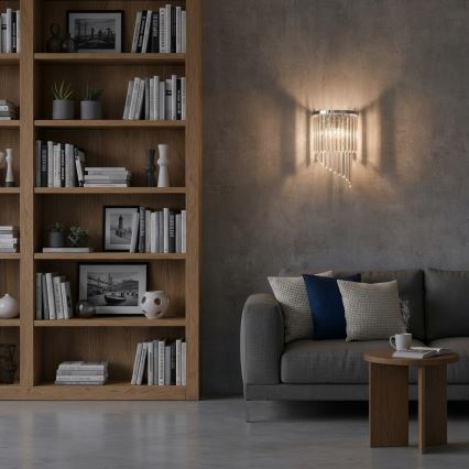 Ideal Lux - Κρυστάλλινο επιτοίχιο φωτιστικό CARLTON 3xE14/40W/230V γυαλιστερό χρώμιο