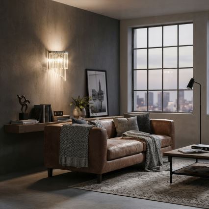 Ideal Lux - Κρυστάλλινο επιτοίχιο φωτιστικό CARLTON 3xE14/40W/230V γυαλιστερό χρώμιο