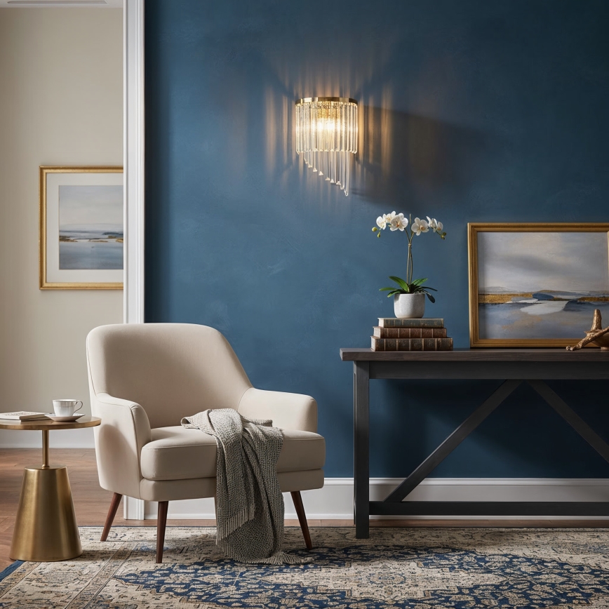 Ideal Lux - Κρυστάλλινο επιτοίχιο φωτιστικό CARLTON 3xE14/40W/230V χρυσό