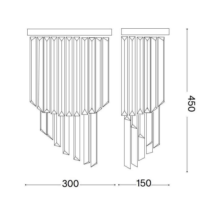 Ideal Lux - Κρυστάλλινο επιτοίχιο φωτιστικό CARLTON 3xE14/40W/230V χρυσό