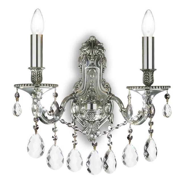 Ideal Lux - Κρυστάλλινο επιτοίχιο φωτιστικό GIOCONDA 2xE14/40W/230V ασημί