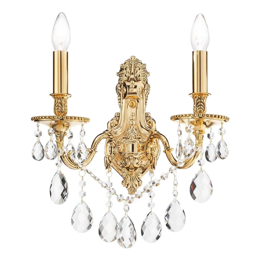 Ideal Lux - Κρυστάλλινο επιτοίχιο φωτιστικό GIOCONDA 2xE14/40W/230V χρυσαφί