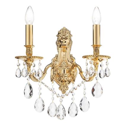 Ideal Lux - Κρυστάλλινο επιτοίχιο φωτιστικό GIOCONDA 2xE14/40W/230V χρυσαφί