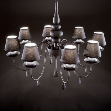 Ideal Lux - Κρεμαστό φωτιστικό οροφής BLANCHE 8xE14/40W/230V διάμετρος 92 cm μαύρο