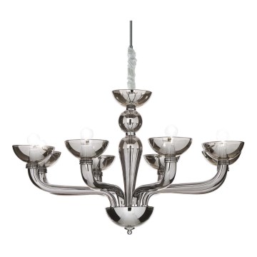 Ideal Lux - Κρεμαστό φωτιστικό οροφής CASANOVA 8xE14/40W/230V διάμετρος 88 cm γκρι