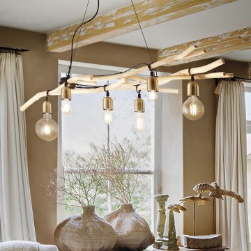 Ideal Lux - Κρεμαστό φωτιστικό οροφής DRIFTWOOD 6xE27/60W/230V guava