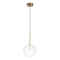 Ideal Lux -  Κρεμαστό φωτιστικό οροφής LED EQUINOXE 1xG4/2W/230V διάμετρος 20 cm ορείχαλκος/διαφανές