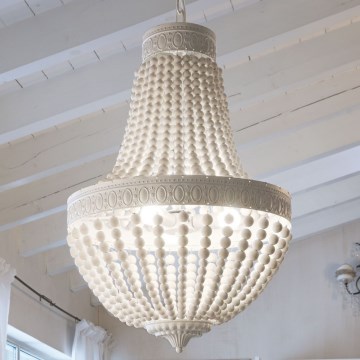 Ideal Lux - Κρεμαστό φωτιστικό οροφής MONET 6xE14/40W/230V διάμετρος 50 cm λευκό