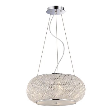 Ideal Lux - Κρεμαστό φωτιστικό οροφής PASHA 10xE14/40W/230V διάμετρος 55 cm γυαλιστερό χρώμιο