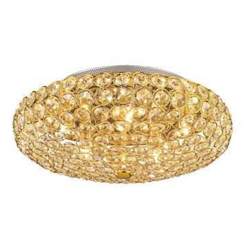 Ideal Lux - Κρυστάλλινο φωτιστικό οροφής LED KING 5xG9/3W/230V διάμετρος 38 cm χρυσαφί