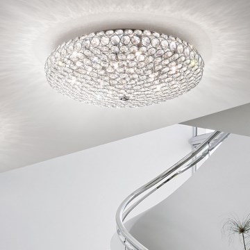 Ideal Lux - Κρυστάλλινο φωτιστικό οροφής LED KING 9xG9/3W/230V διάμετρος 53,5 cm γυαλιστερό χρώμιο