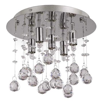 Ideal Lux - Κρυστάλλινο φωτιστικό οροφής LED MOONLIGHT 5xG9/3W/230V διάμετρος 26 cm γυαλιστερό χρώμιο