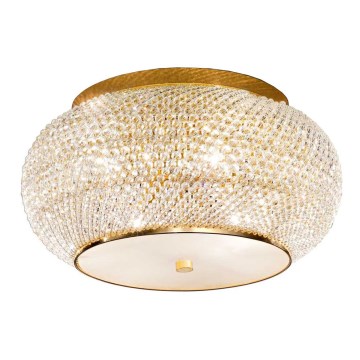 Ideal Lux - Κρυστάλλινο φωτιστικό οροφής PASHA 6xE14/40W/230V διάμετρος 40 cm χρυσαφί
