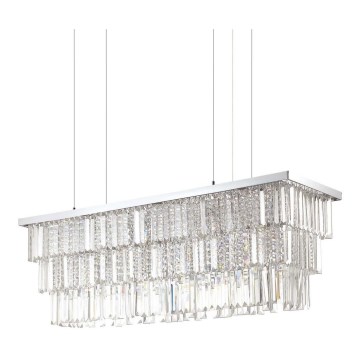 Ideal Lux - Κρυστάλλινο κρεμαστό φωτιστικό οροφής MARTINEZ 8xE14/40W/230V γυαλιστερό χρώμιο