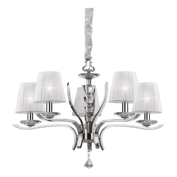 Ideal Lux - Κρυστάλλινο κρεμαστό φωτιστικό οροφής  PEGASO 5xE14/28W/230V διάμετρος 72 cm γυαλιστερό χρώμιο