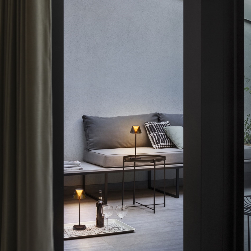 Ideal Lux - LED Αισθητήρας Αφής Ρυθμιζόμενο Φωτιστικό LOLITA LED/2,8W/5V 2200 mAh IP54 καφέ