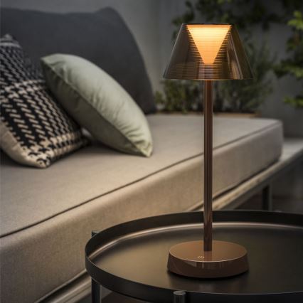 Ideal Lux - LED Αισθητήρας Αφής Ρυθμιζόμενο Φωτιστικό LOLITA LED/2,8W/5V 2200 mAh IP54 καφέ