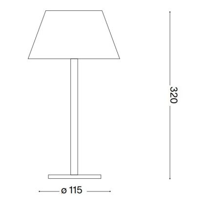 Ideal Lux - LED εξωτερικό επιτραπέζιο φωτιστικό με αφής και ρύθμιση φωτεινότητας PURE LED/1,5W/3,7V 2200 mAh CRI 90 IP54 καφέ