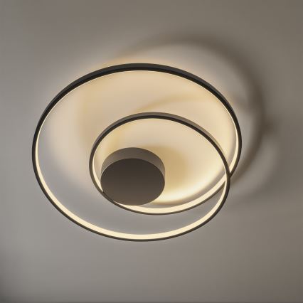 Ideal Lux - LED Dimmable φωτιστικό οροφής OZ LED/48W/230V διάμετρος 60 cm CRI 90 μαύρο