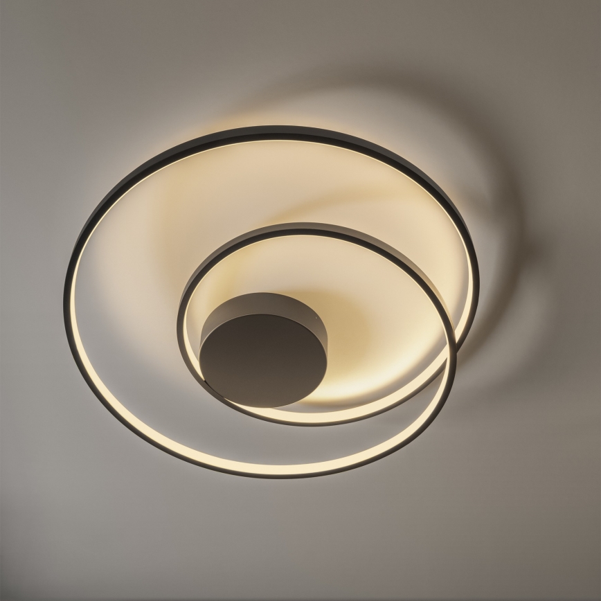 Ideal Lux - LED Dimmable φωτιστικό οροφής OZ LED/48W/230V διάμετρος 60 cm CRI 90 μαύρο