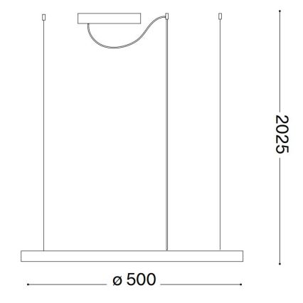 Ideal Lux - Led Dimmable κρεμαστό φωτιστικό οροφής ORACLE SLIM LED/28W/230V 4000K διάμετρος 50 cm CRI 90 λευκό