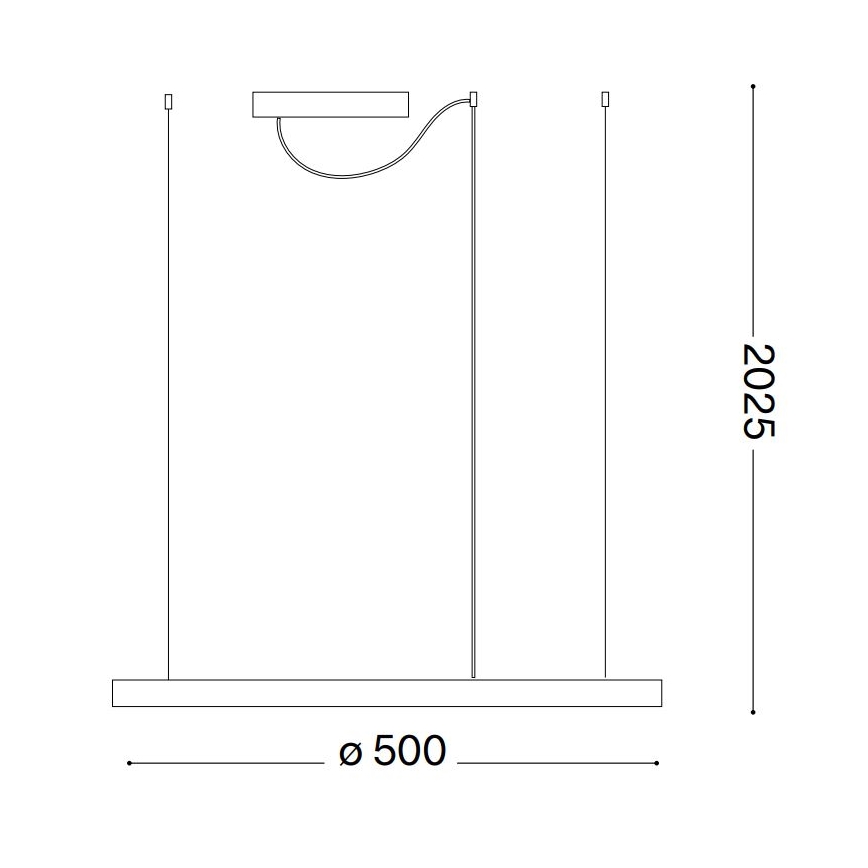 Ideal Lux - Led Dimmable κρεμαστό φωτιστικό οροφής ORACLE SLIM LED/28W/230V 4000K διάμετρος 50 cm CRI 90 λευκό