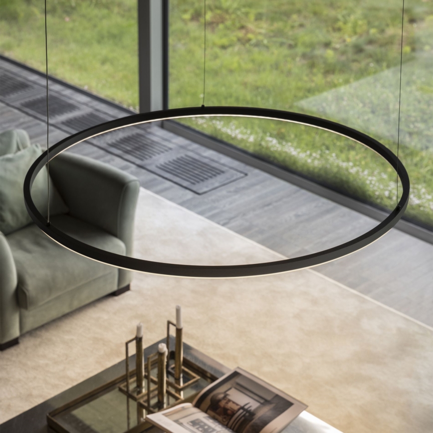 Ideal Lux - Led Dimmable κρεμαστό φωτιστικό οροφής ORACLE SLIM LED/28W/230V 4000K διάμετρος 50 cm CRI 90 μαύρο