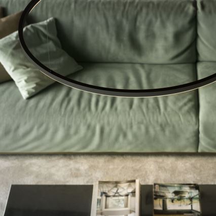 Ideal Lux - Led Dimmable κρεμαστό φωτιστικό οροφής ORACLE SLIM LED/40W/230V 4000K διάμετρος 70 cm CRI 90 μαύρο