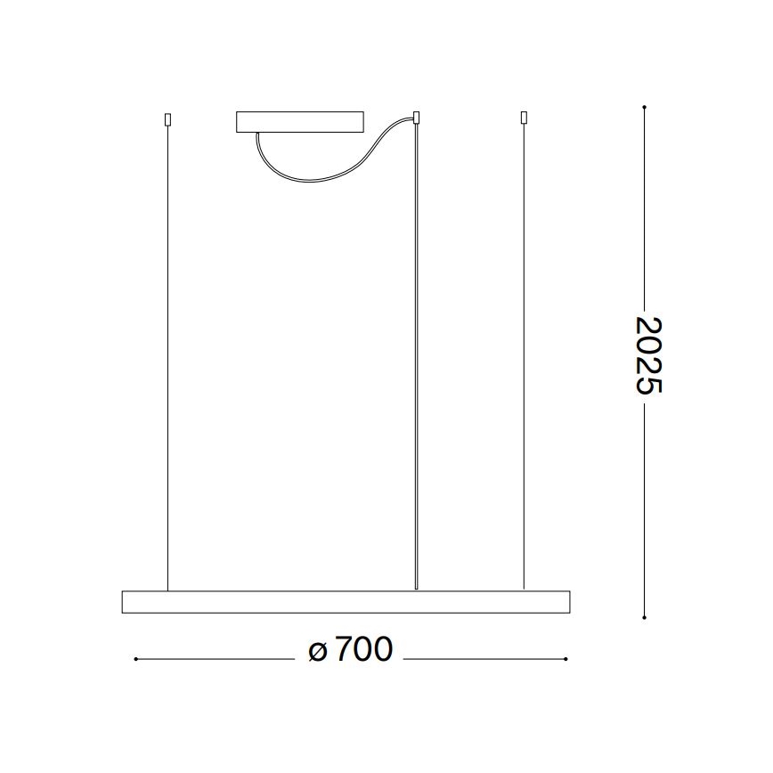 Ideal Lux - Led Dimmable κρεμαστό φωτιστικό οροφής ORACLE SLIM LED/40W/230V 4000K διάμετρος 70 cm CRI 90 μαύρο
