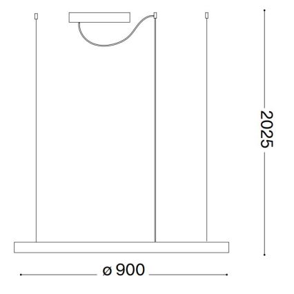 Ideal Lux - Led Dimmable κρεμαστό φωτιστικό οροφής ORACLE SLIM LED/42W/230V 4000K διάμετρος 90 cm CRI 90 λευκό