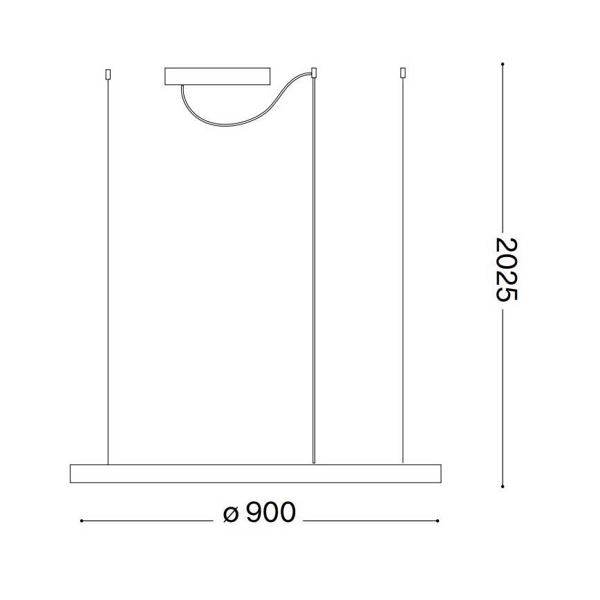 Ideal Lux - Led Dimmable κρεμαστό φωτιστικό οροφής ORACLE SLIM LED/42W/230V 4000K διάμετρος 90 cm CRI 90 λευκό
