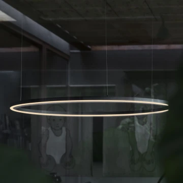 Ideal Lux - Led Dimmable κρεμαστό φωτιστικό οροφής ORACLE SLIM LED/28W/230V 4000K διάμετρος 50 cm CRI 90 μαύρο
