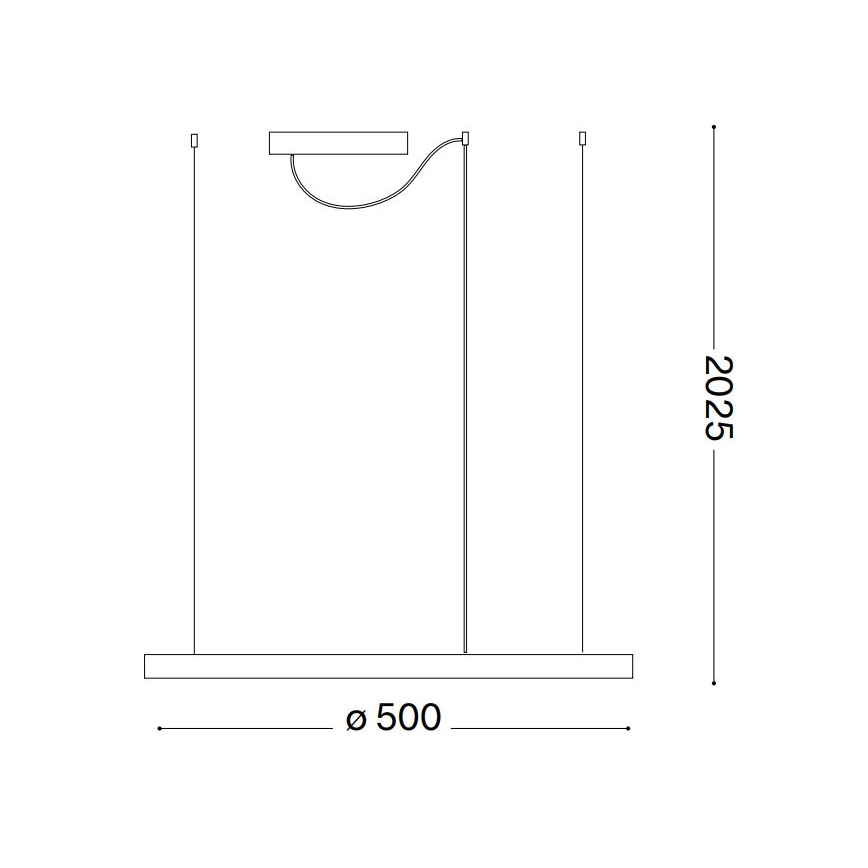 Ideal Lux - Led Dimmable κρεμαστό φωτιστικό οροφής ORACLE SLIM LED/28W/230V 4000K διάμετρος 50 cm CRI 90 μαύρο