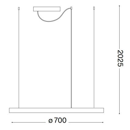 Ideal Lux - Led Dimmable κρεμαστό φωτιστικό οροφής ORACLE SLIM LED/40W/230V 4000K διάμετρος 70 cm CRI 90 λευκό