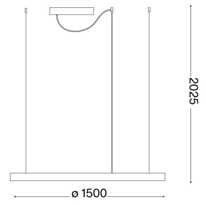 Ideal Lux - Led Dimmable κρεμαστό φωτιστικό οροφής ORACLE SLIM LED/83W/230V 4000K διάμετρος 150 cm CRI 90 μαύρο