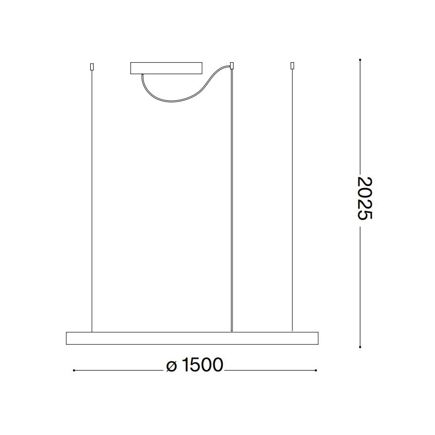 Ideal Lux - Led Dimmable κρεμαστό φωτιστικό οροφής ORACLE SLIM LED/83W/230V 4000K διάμετρος 150 cm CRI 90 μαύρο