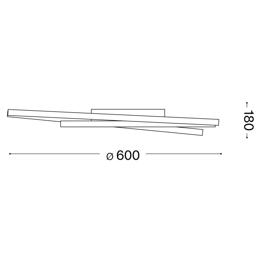 Ideal Lux - LED Dimmable φωτιστικό οροφής OZ LED/48W/230V διάμετρος 60 cm CRI 90 μαύρο