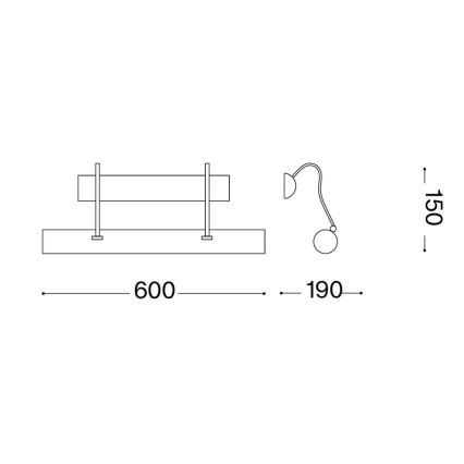Ideal Lux - LED φωτιστικό καθρέφτη MIRROR 4xG9/3W/230V μπρονζέ